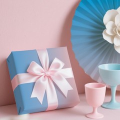 60 Sheets Gift Wrapping Tissue Paper Bulk, Pink Blue Gradient Tissue Paper fo…