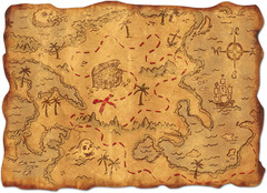 Plastic Treasure Map Party Accessory (1 Count) (1/Pkg)