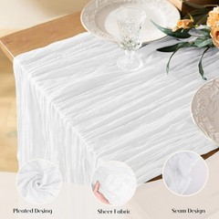 Cheesecloth Table Runner – 10ft Boho Gauze , Bridal Shower Decorations, Wedding
