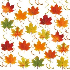 Fall Leaves Hanging Swirls Maple Streamer Autumn Thanksgiving Decor 36 PCS