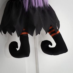 Morris Costumes 2.5 ft Hanging Animated Crashed Witch – Black