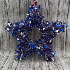 Patriotic Tinsel Star Hanging Decorations 4th of July-SHIPS FREE