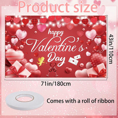 Valentines Day Banner Backdrop 71×43 Inch for Indoor/Outdoor Photography Decor