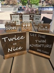 Handmade Baby Shower Tabletop Decorations for Twin Boys
