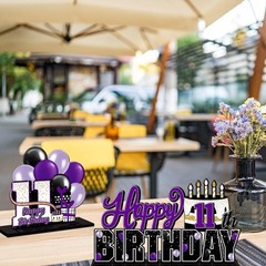 Happy 11th Birthday Purple Acrylic Table Topper Centerpieces Set – Cheers to …