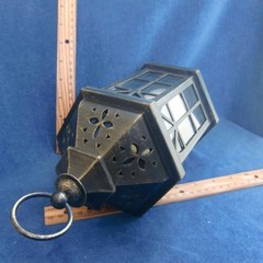 PreOwned 10 in LED Lantern Vintage Look GUC Bronze Flameless Candle Party Decor
