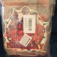 3 Stranger Things Happy Birthday Banner Birthday Party Decoration Red Multicolor