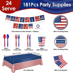 181PCS 250 Anniversary Decorations America Indoor Party Patriotic Decor Fourth