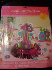 Amscan Sweet Birthday Girl 1st Birthday Table Decorating Kit, Large, Pink/White