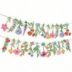 2Pcs Spring Wildflower Party Hanging Decorations, Watercolor Floral Banners S…