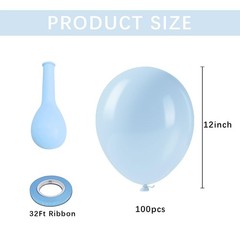 Pastel Blue Balloons,100pcs Light Blue Latex Party Balloons for Balloon Arch …