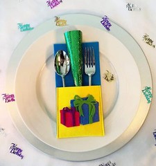 Birthday Table Decor Silverware Holders 8 Pack, Fun and Colorful Party Decora…