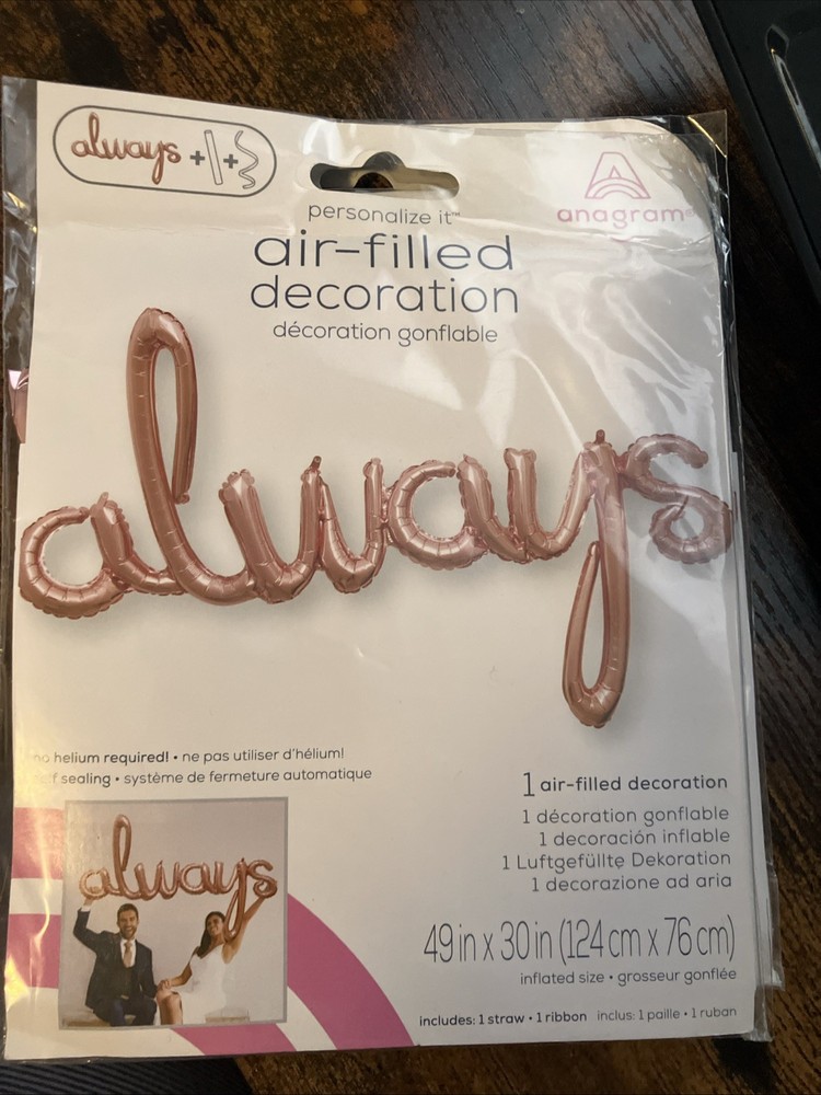 Anagram Letter Always air-filled decoration 49 in x 30 in (124cm x 76cm)
