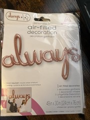 Anagram Letter Always air-filled decoration 49 in x 30 in (124cm x 76cm)