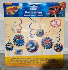 Blaze and the Monster Machines Hanging Swirl Decorations 12pc Birthday Party NEW