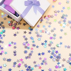 Iridescent Star Confetti Metallic Foil Table Confetti Stars Sequin Sprinkles