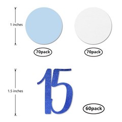 Blue Glitter 15th Birthday Confetti Anniversary Table Decorations 200 PCS