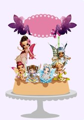 Personalized Enchanted Fairy Garden Cake Topper