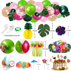 Hawaiian Luau Party Decoration Pack (159 Pcs), Tropical Beach Themed Aloha Summe