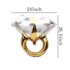 Diamond Ring Aluminum Balloon, Wedding Bridal Shower Engagement Party Supplies