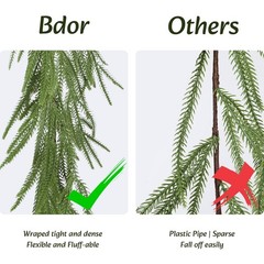 2 Pcs 6ft Norfolk Pine Garland – Artificial Greenery Garland for Modern Chris…