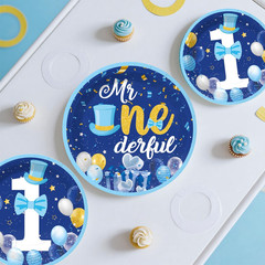 237-Piece Mr Onederful 1st Birthday Party Decoration Set for Boys