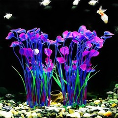 Artificial Plants Decoration Ornament for Fish Tank Aquarium Plastic Plants T…