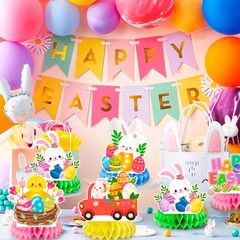 9 Pcs Easter Table Centerpieces Easter Party Decorations Bunny Table Supplies