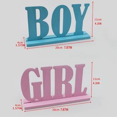 Gender Reveal Wooden Table Centerpieces 2 PCS Boy Girl Signs Blue Pink Decor
