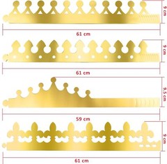 28 Pieces Paper Crowns Golden Party King Crown Paper Birthday Crown Hats Gold Cr
