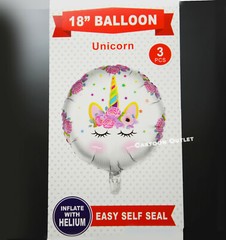 3 UNICORN BIRTHDAY PARTY DECORATION BALLOON GIRLS FAIRY TALE PARTY 18″ FAVORS