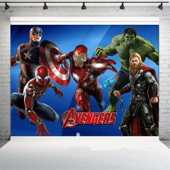 Superheroes Avengers Poster Backdrop Boy Birthday Party Photo Background Banner