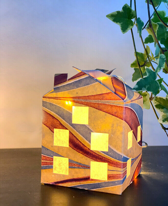 5 Colourful String Hanging Paper House Hut Party Christmas Xmas Table Decoration