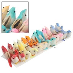 Simulation Feather Bird for MINI Home Garden Decor for multi Functional 24 Pcs