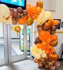 Orange Brown Lvory Balloon Arch Kit 142pcs Fall Balloon Garland with Pumpkin …