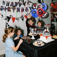 35 Pcs Venom Birthday Party Decorations Venom Balloons Banner Tablecloth Spiral