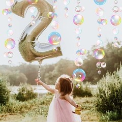 Transparent Bubble Garlands Mermaid Party Decoration Colored Flat Cutouts Hangin