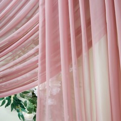 6 Panels Dusty Rose Wedding Arch Drapes Fabric 6 Yards Chiffon Drapery Sheer