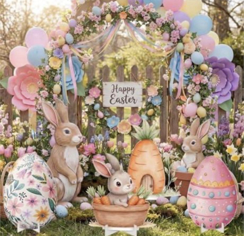 Baby Shower Egg Bunny Cardboard Large Cutouts Party Decorations