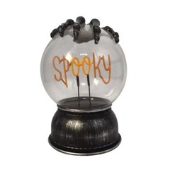 Spooky LED Halloween Glass Globe Light Table Mantle Decor Skeleton Hand New Goth