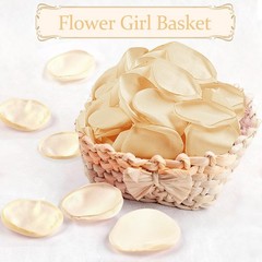 300pcs Cream Rose Silk Petals for Wedding, Bridal Shower Decor, Flower Girl B…