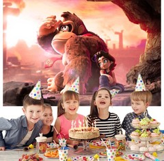Donkey Kong Bananza Party Supplies Backdrop Banner Poster Vinyl Birthday Gift