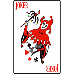 SP12609 Joker Playing Card Diamond Spade Heart Club Cardboard Cutout Stand