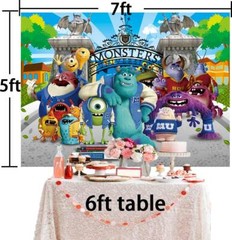 Monsters University Party Supplies Birthday Banner Backdrop Poster Vinyl 7*5ft