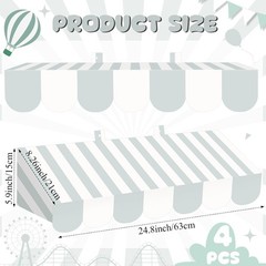 4-Piece 3D Circus Awning Set – Carnival Theme Party Decor