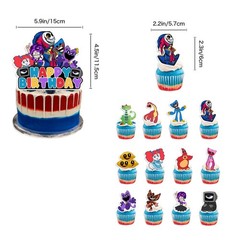 New Poppy Playtime 5 Birthday Party Decoration Banner Balloon Cupcake Topper Set