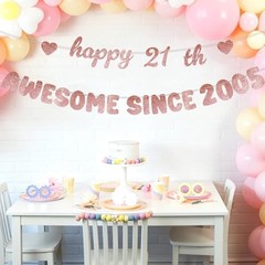 Finally 21 Rose Gold Birthday Decorations for Women – Glittery Happy 21st