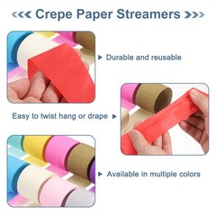 4 Roll Crepe Paper Streamers Decor Beige, Light Pink, Light Brown, Brown