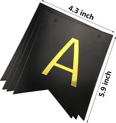 Black Happy Birthday Bunting Banner with Shiny Gold Letters Party Supplies