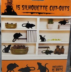 Halloween Haunted House Paper Die Cut Decor Spiders Rats New Sealed 15 Pcs Each